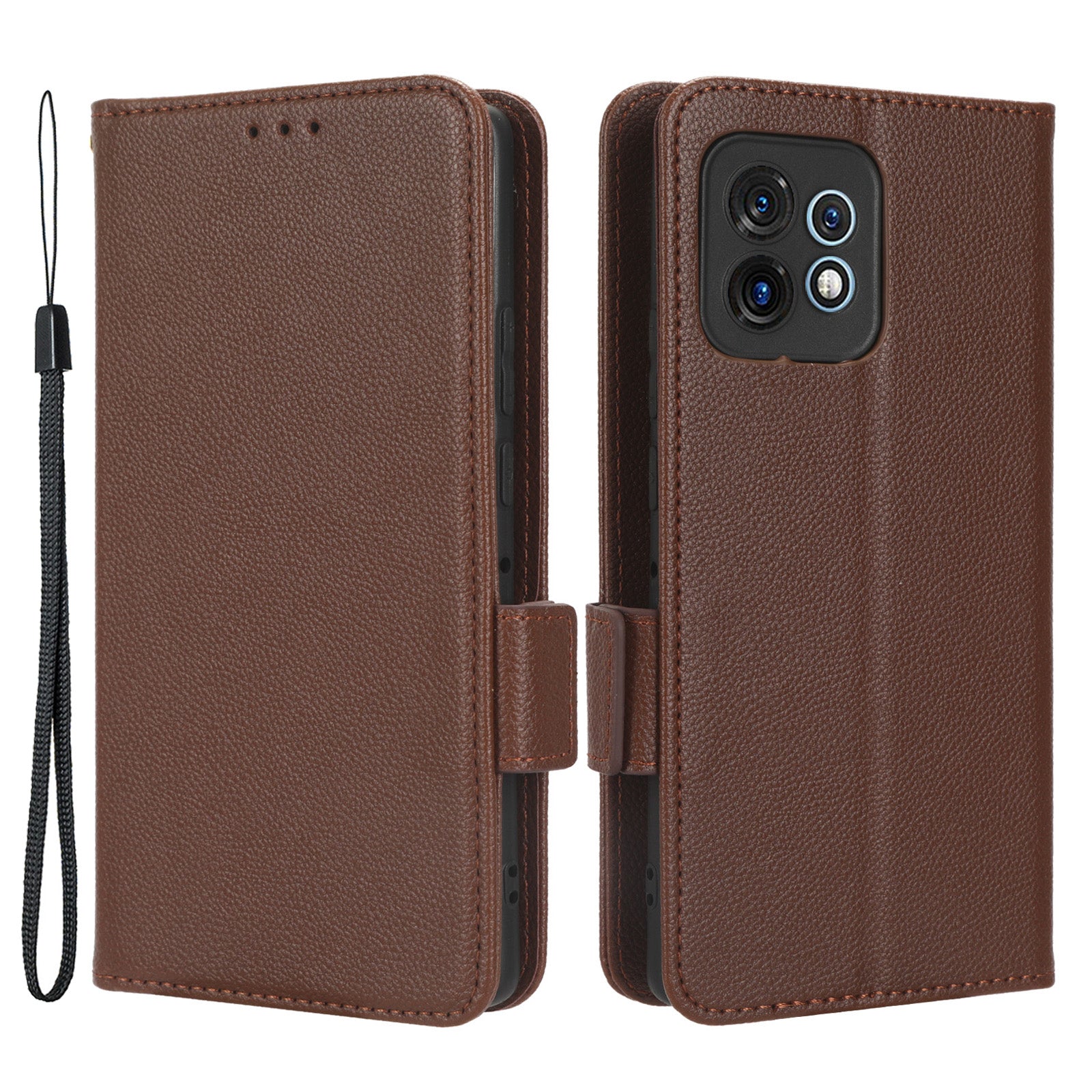 For Motorola Moto X40 5G / Edge 40 Pro 5G / Edge+ (2023) Dual Magnetic Clasp Wallet Stand Anti-drop Cover Litchi Texture PU Leather Phone Case