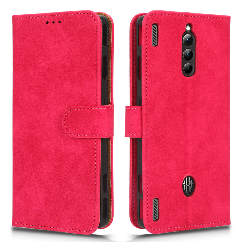 For ZTE nubia Red Magic 8 Pro 5G Skin-touch PU Phone Leather Case Wallet Stand Cell Phone Cover