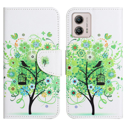 For Motorola Moto G73 5G Leather Stand Phone Case Pattern Printing Cross Texture Anti-drop Wallet Cover