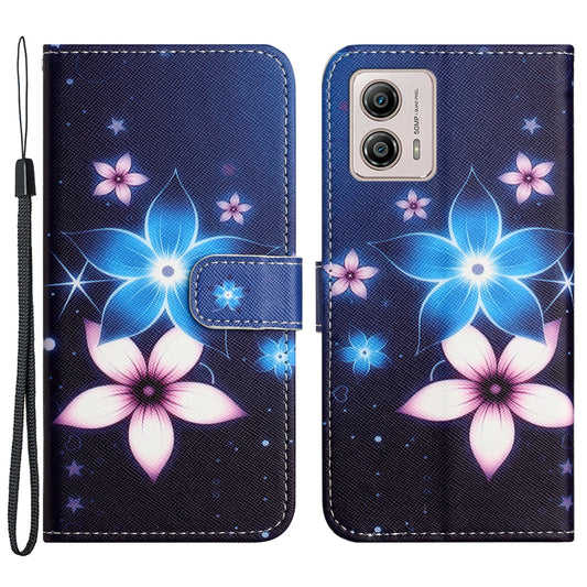 For Motorola Moto G73 5G PU Leather Wallet Phone Case, 3D Pattern Printing Foldable Stand Cover