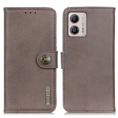 KHAZNEH for Motorola Moto G53 5G Anti-drop Flip Leather Phone Case Cowhide Texture Wallet Stand Mobile Phone Cover