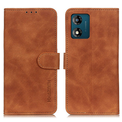 KHAZNEH For Motorola Moto E13 4G Anti-drop Phone Case Retro Texture Flip Leather Wallet Stand Anti-scratch Phone Cover