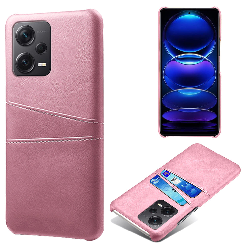 For Xiaomi Redmi Note 12 Pro+ 5G Phone Back Cover PC+PU Leather Phone Case with Dual Card Slots