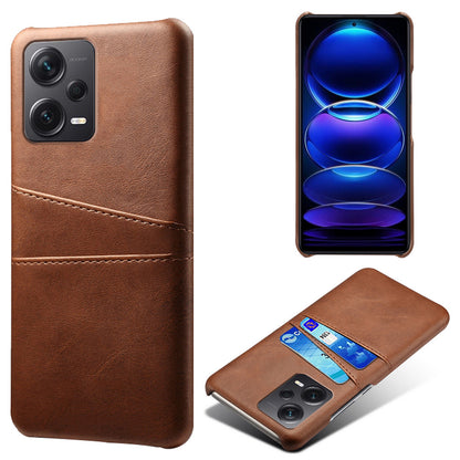 For Xiaomi Redmi Note 12 Pro+ 5G Phone Back Cover PC+PU Leather Phone Case with Dual Card Slots