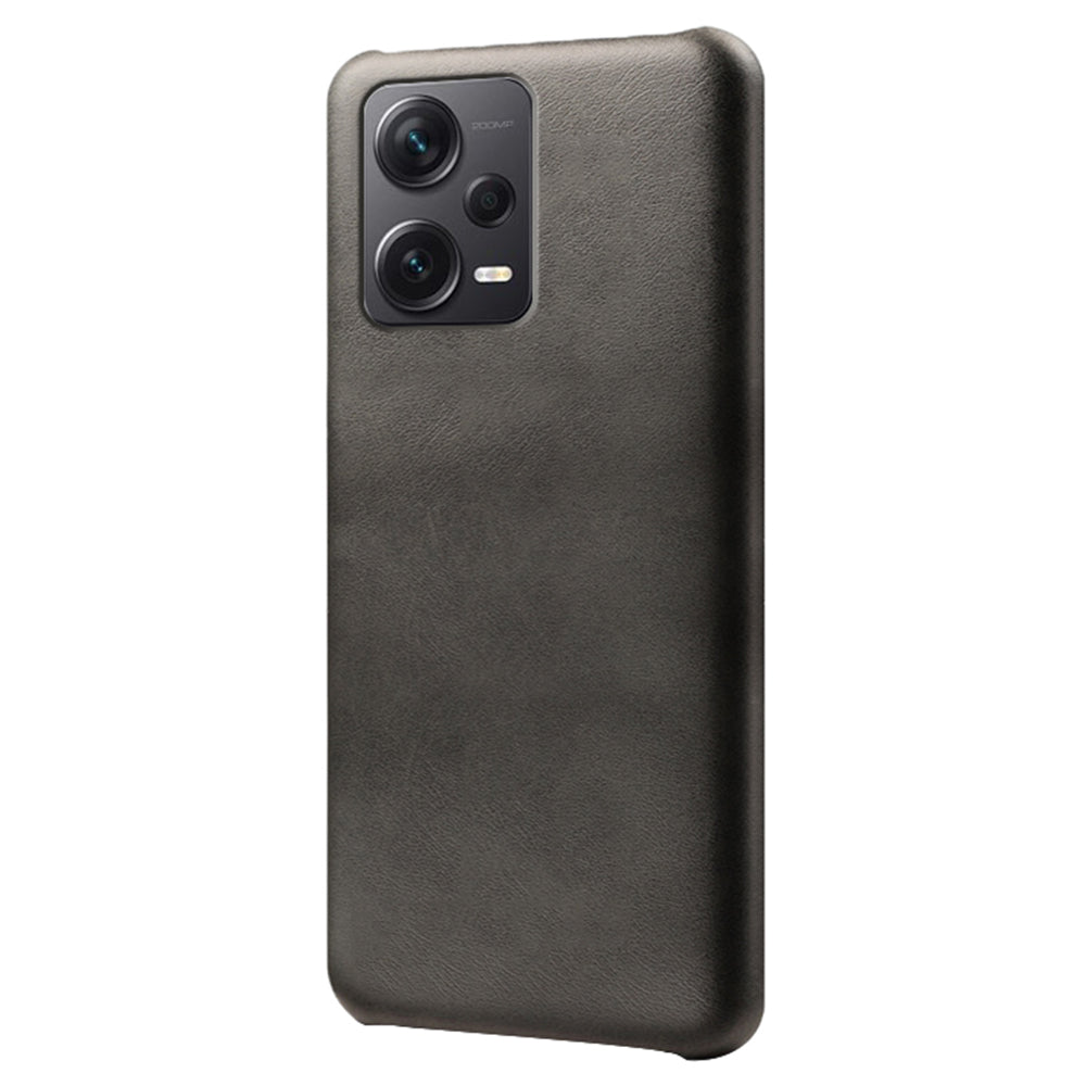 For Xiaomi Redmi Note 12 Pro+ 5G Calf Textured Phone Cover Anti-scratch PU Leather Coated PC Mobile Phone Case