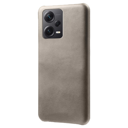 For Xiaomi Redmi Note 12 Pro+ 5G Calf Textured Phone Cover Anti-scratch PU Leather Coated PC Mobile Phone Case