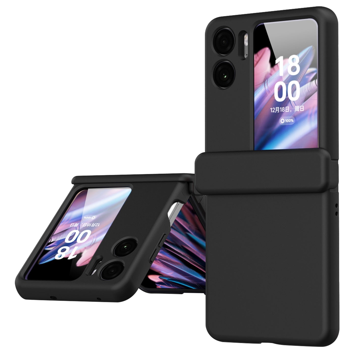 For Oppo Find N2 Flip 5G Magnetic Hinge PC Phone Case Anti-drop Cover with Small Screen Protector