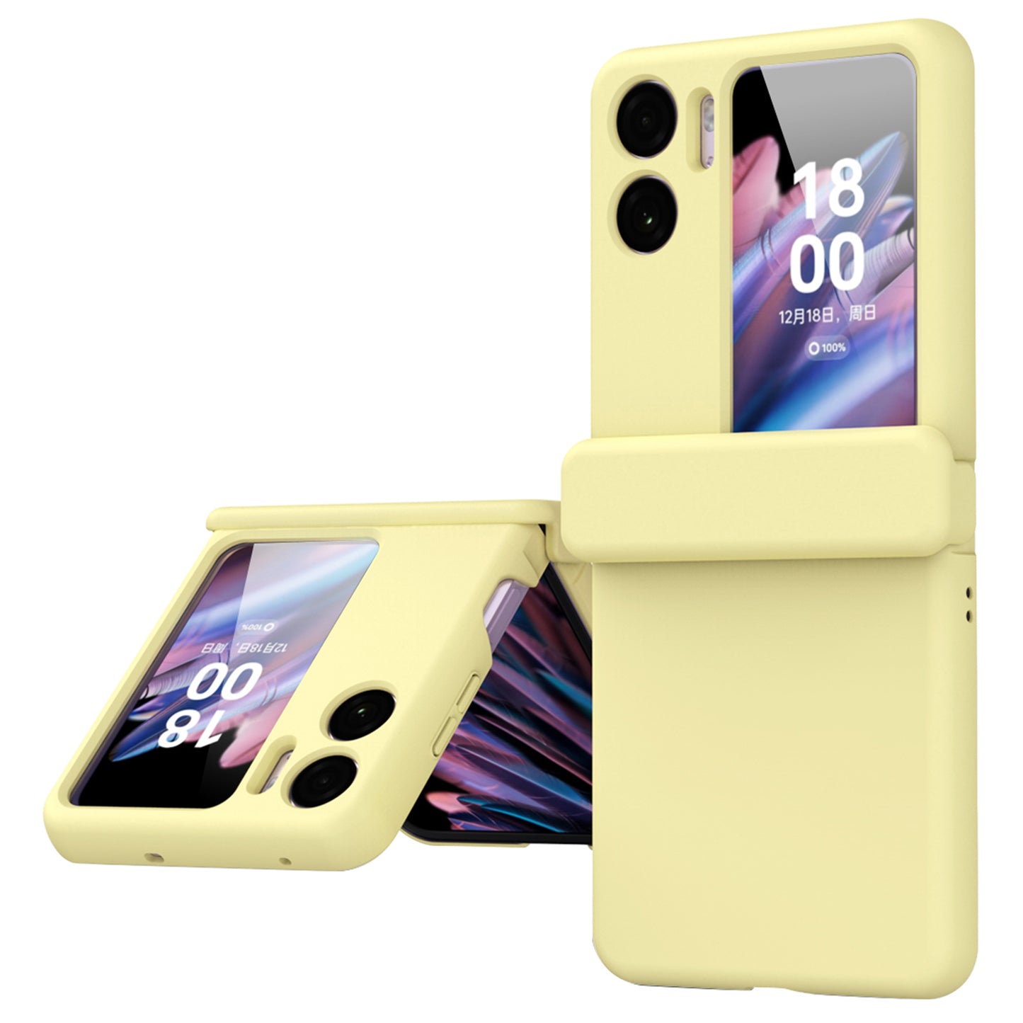 For Oppo Find N2 Flip 5G Magnetic Hinge PC Phone Case Anti-drop Cover with Small Screen Protector