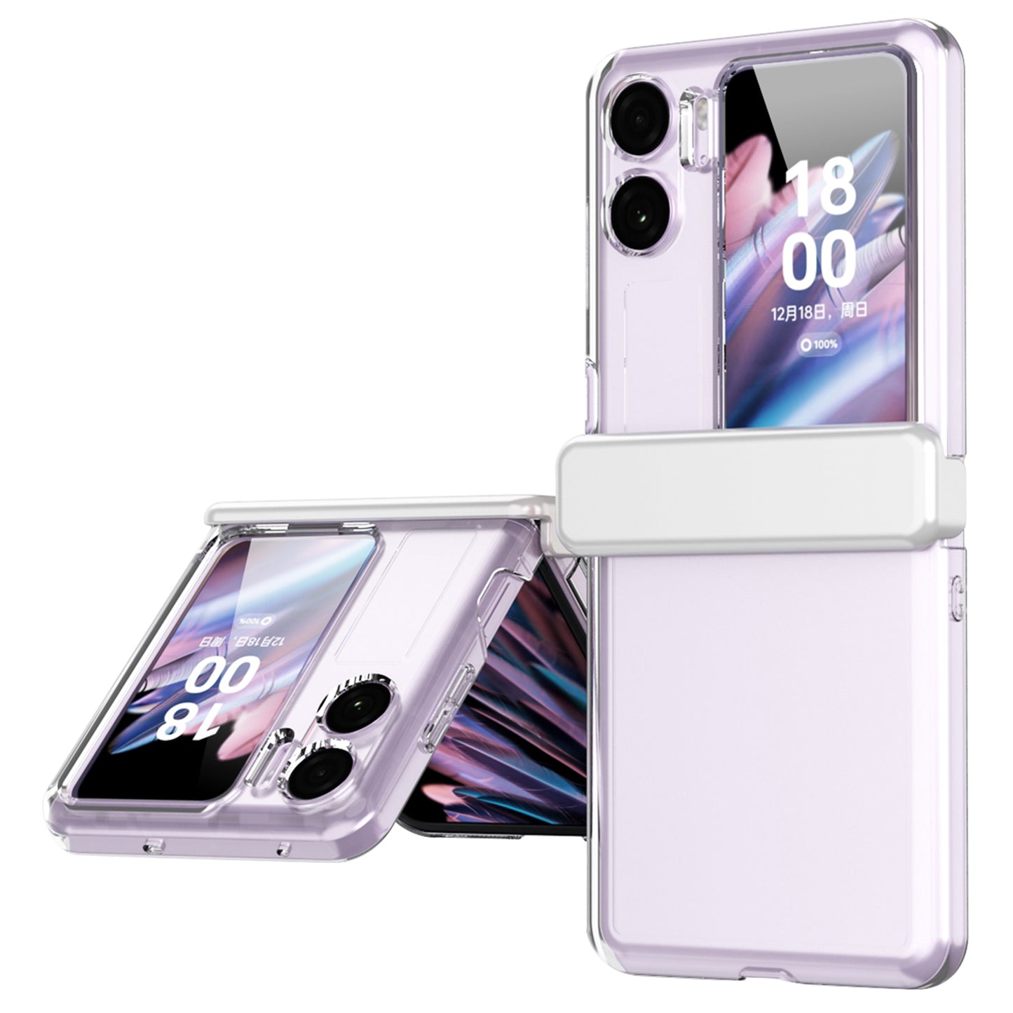 For Oppo Find N2 Flip 5G Magnetic Hinge PC Phone Case Anti-drop Cover with Small Screen Protector