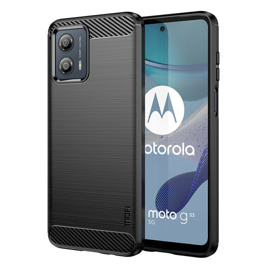 MOFI JK TPU Series-1 for Motorola Moto G53 5G Carbon Fiber Cell Phone Case Brushed TPU Back Cover