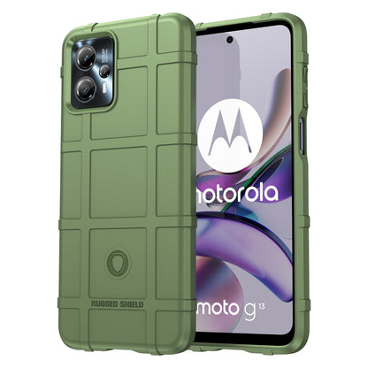 For Motorola Moto G13 4G / G23 4G Shockproof Soft TPU Phone Cover Case Rugged Square Grid Texture Phone Protector