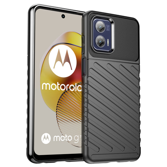 For Motorola Moto G73 5G Thunder Series Shockproof TPU Phone Case Thickened Twill Texture Cell Phone Case