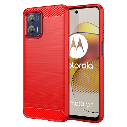 For Motorola Moto G73 5G Phone Shell Case Brushed Carbon Fiber Texture Mobile Phone Case Cover