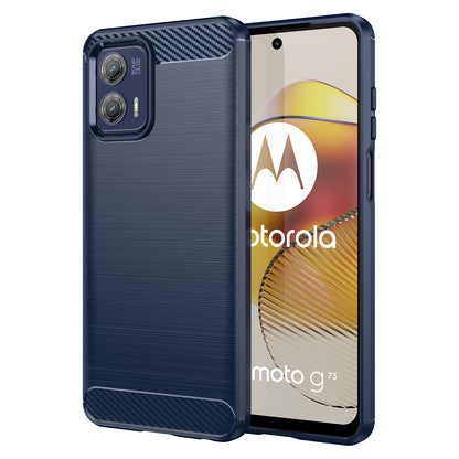 For Motorola Moto G73 5G Phone Shell Case Brushed Carbon Fiber Texture Mobile Phone Case Cover