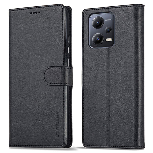 LC.IMEEKE For Xiaomi Redmi Note 12 Pro+ 5G Protective Phone Case Calf Texture Wallet Stand Leather Anti-fall Phone Cover