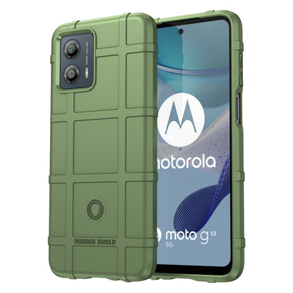 TPU Phone Cover For Motorola Moto G53 5G Rugged Square Grid Texture Drop-proof Mobile Phone Case