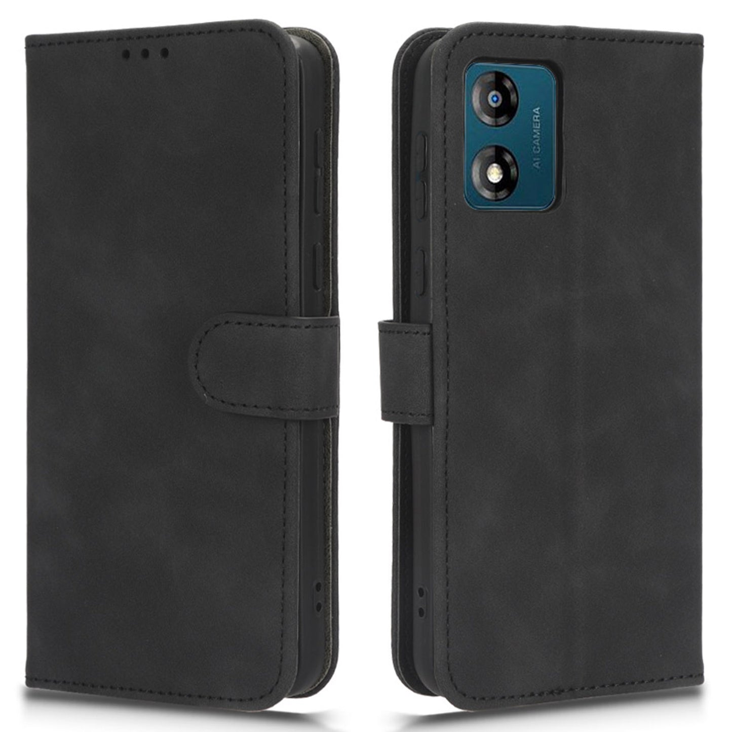 Leather Mobile Phone Case For Motorola Moto E13 4G , Skin-touch Shockproof Flip Phone Cover Stand Wallet