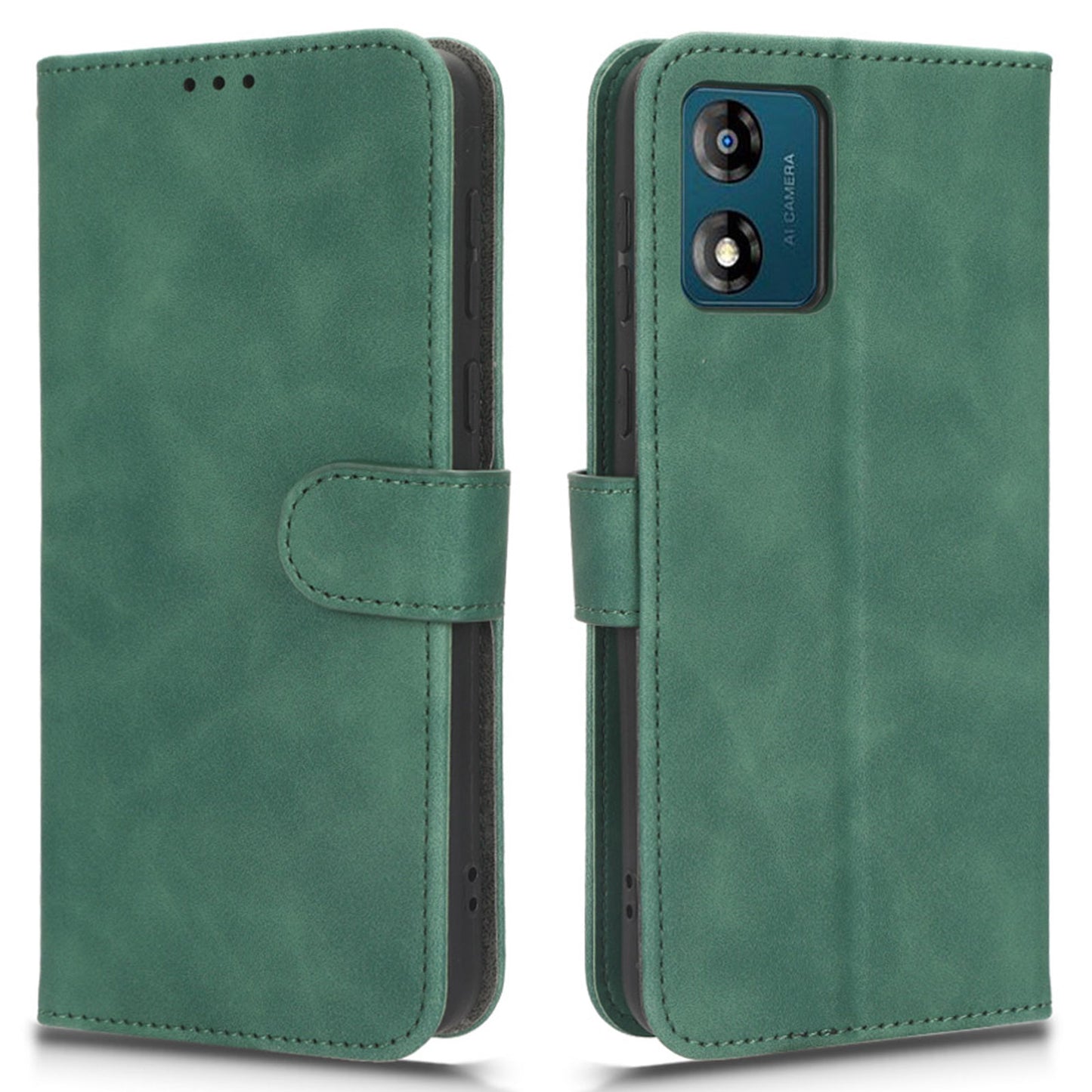 Leather Mobile Phone Case For Motorola Moto E13 4G , Skin-touch Shockproof Flip Phone Cover Stand Wallet