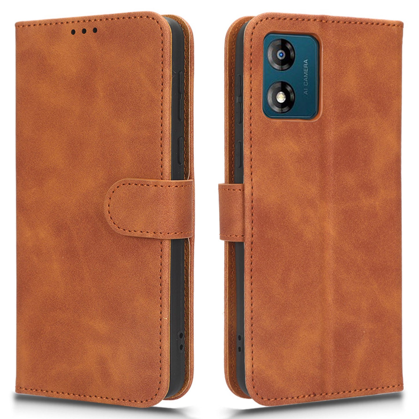 Leather Mobile Phone Case For Motorola Moto E13 4G , Skin-touch Shockproof Flip Phone Cover Stand Wallet