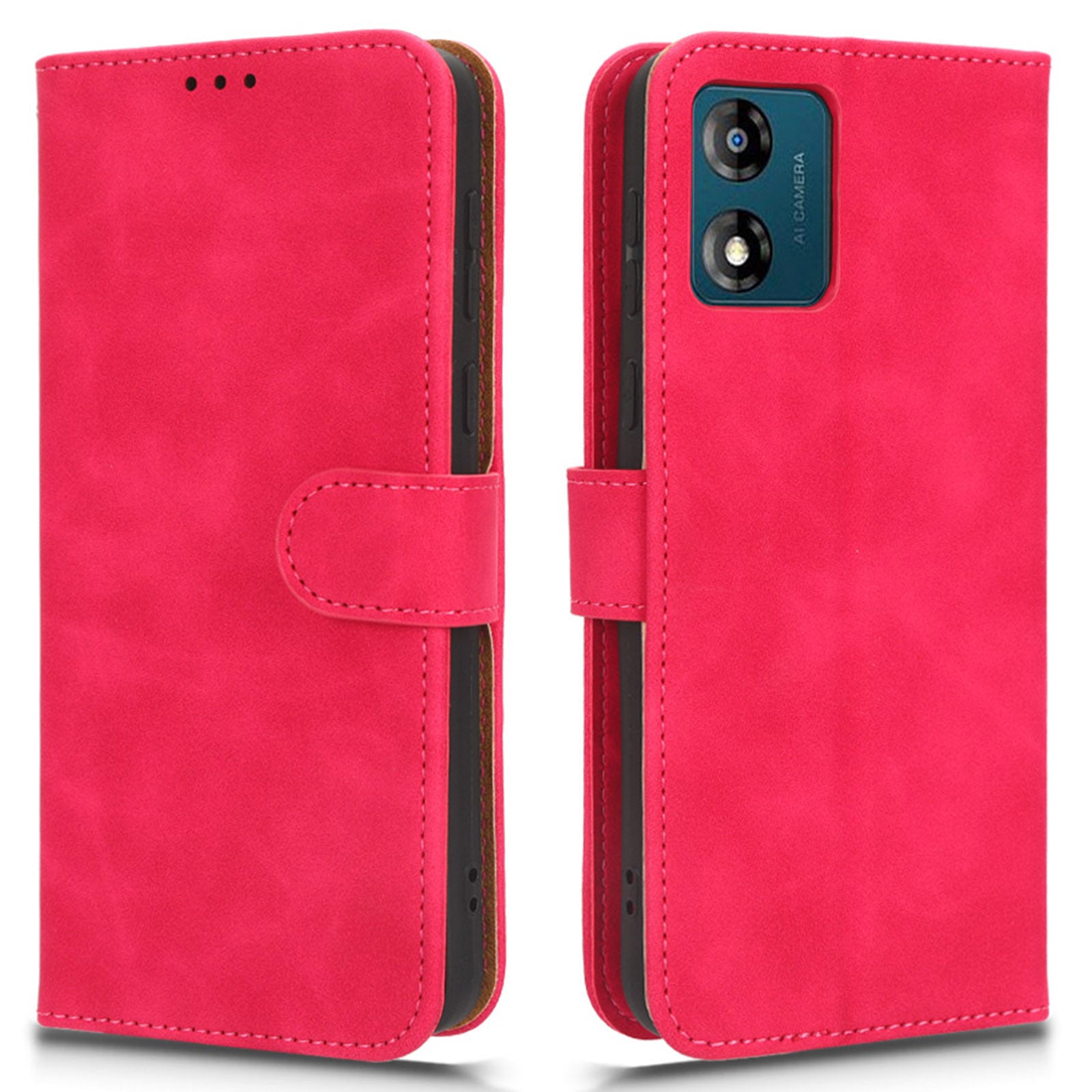 Leather Mobile Phone Case For Motorola Moto E13 4G , Skin-touch Shockproof Flip Phone Cover Stand Wallet