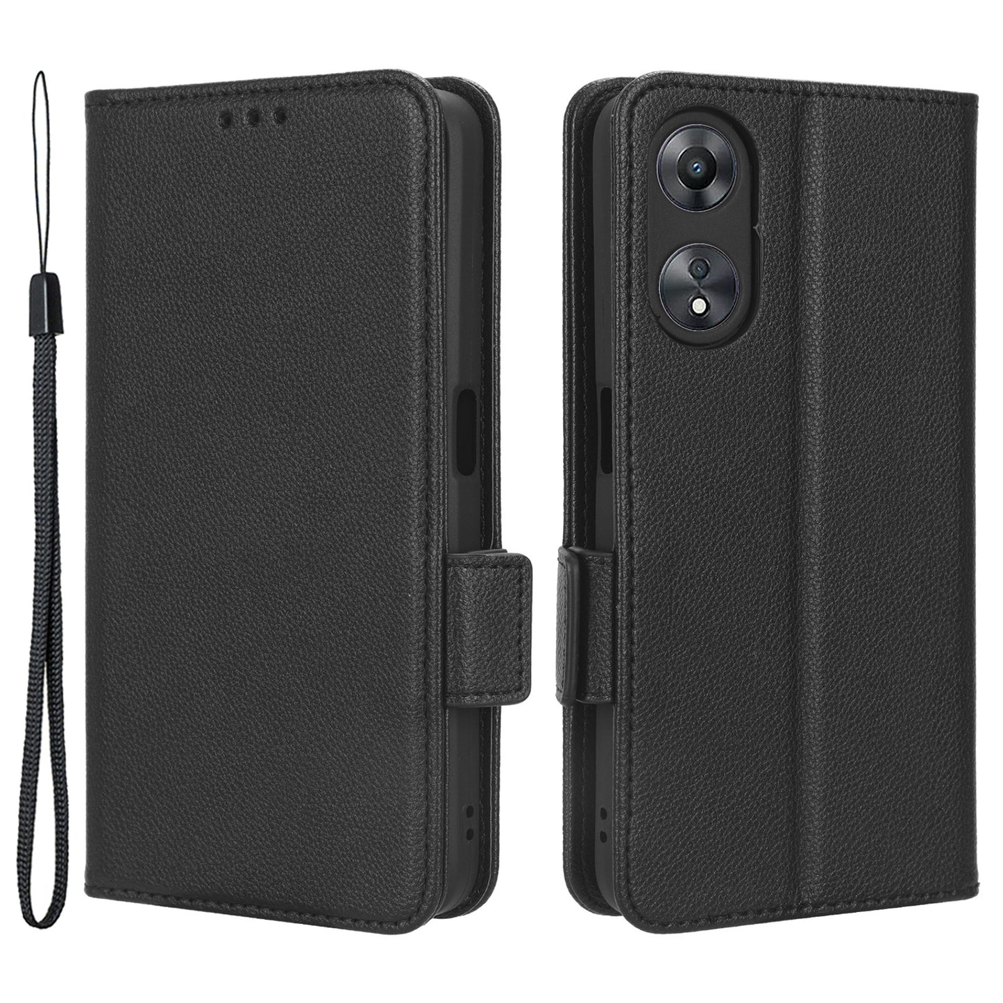 For Oppo A58 5G / A58x 5G / A78 5G Phone Wallet Case Litchi Texture Stand PU Leather Phone Cover