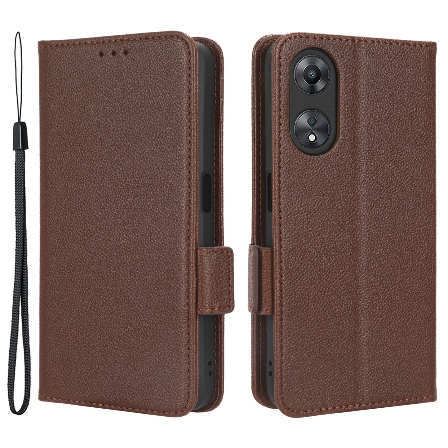 For Oppo A58 5G / A58x 5G / A78 5G Phone Wallet Case Litchi Texture Stand PU Leather Phone Cover