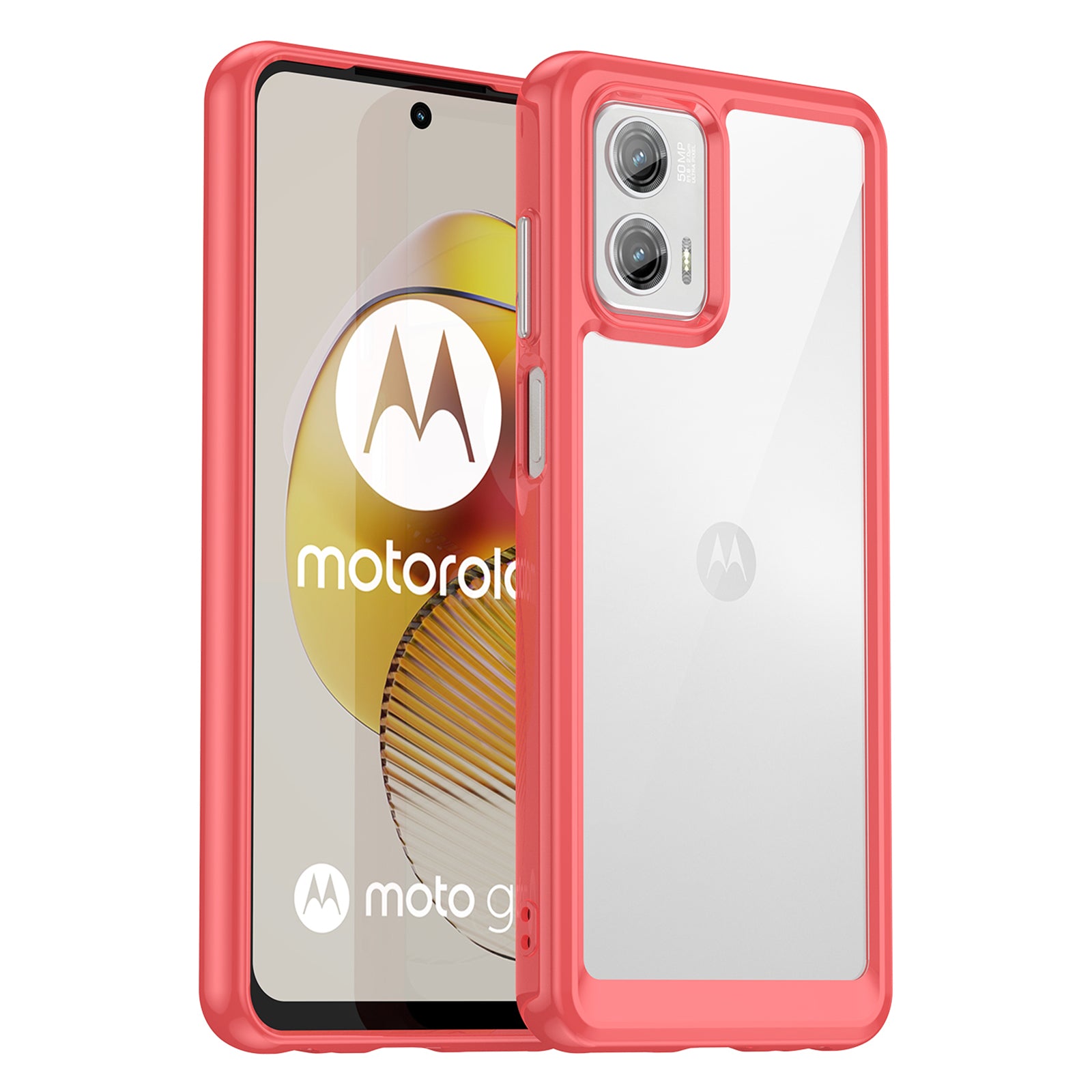 For Motorola Moto G73 5G Shock-absorbing TPU + Acrylic Phone Case Protective Back Cover