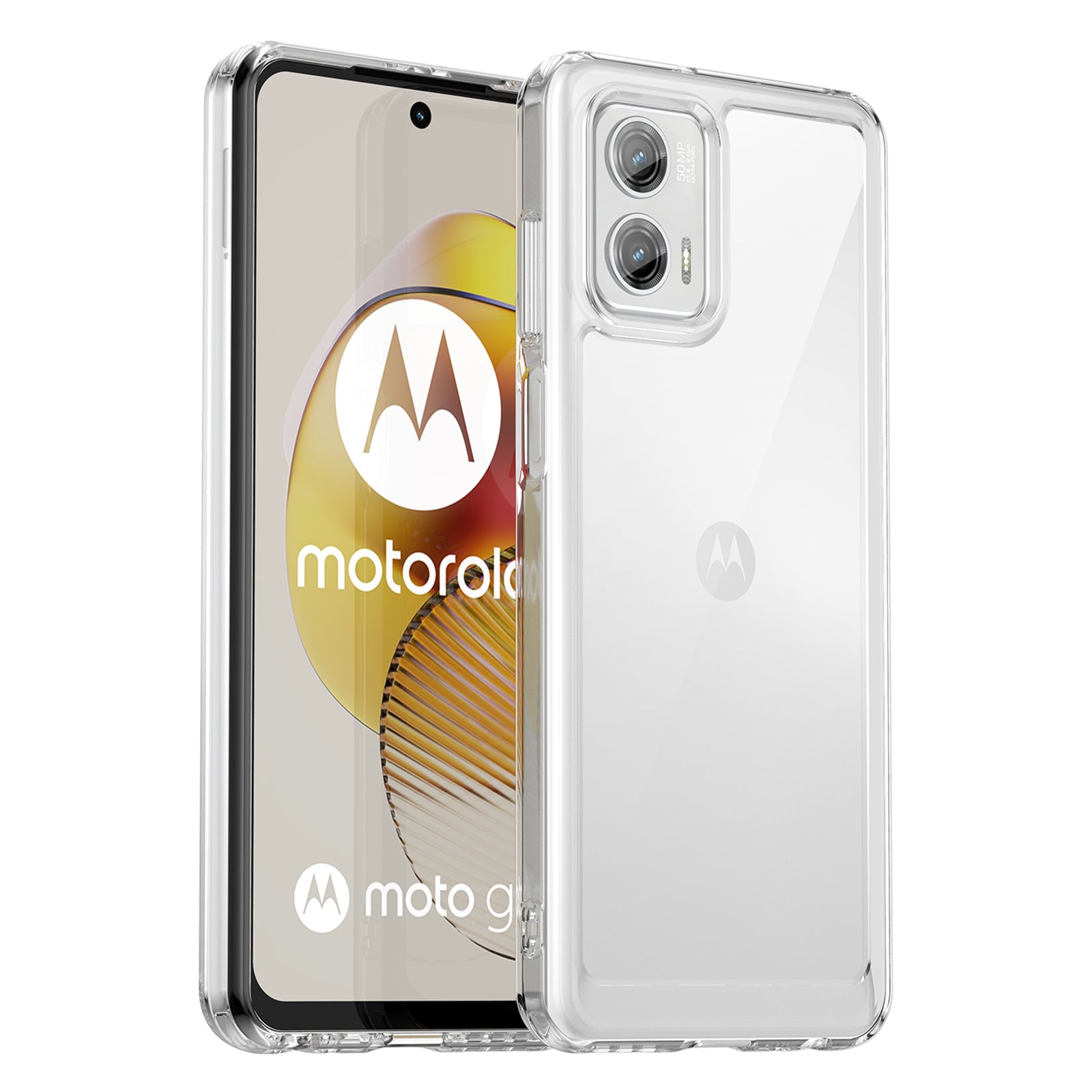 For Motorola Moto G73 5G Shock-absorbing TPU + Acrylic Phone Case Protective Back Cover