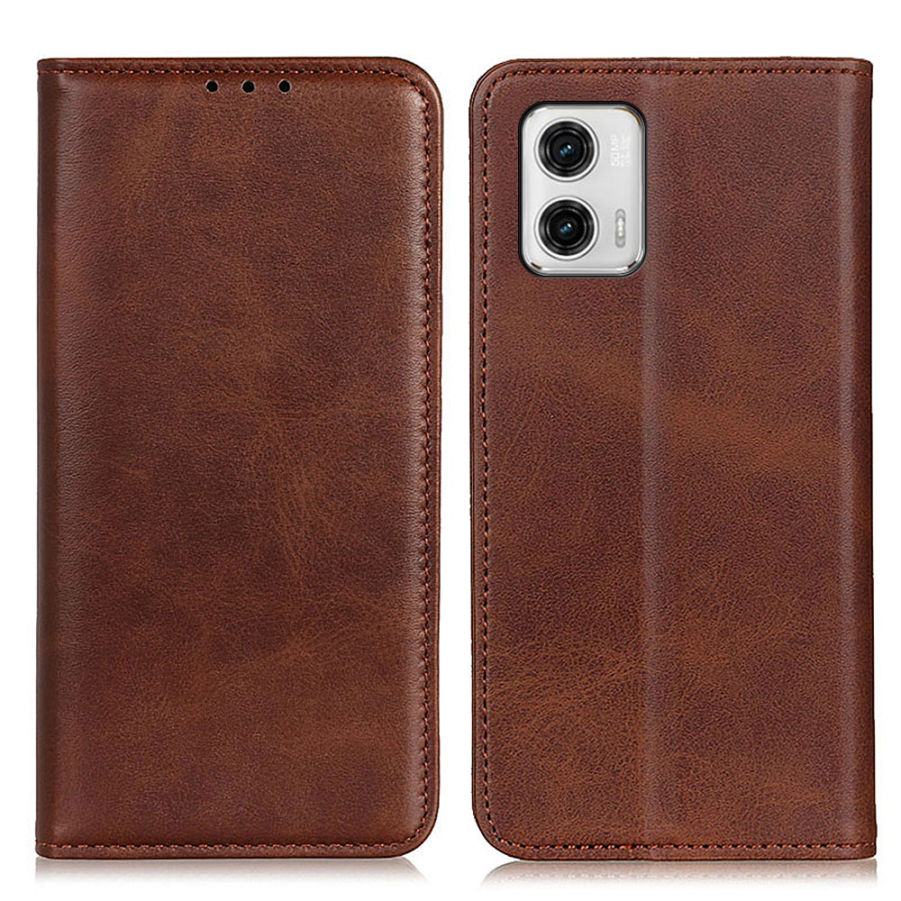 Phone Stand Case for Motorola Moto G73 5G Split Leather Wallet Anti-scratch Phone Cover