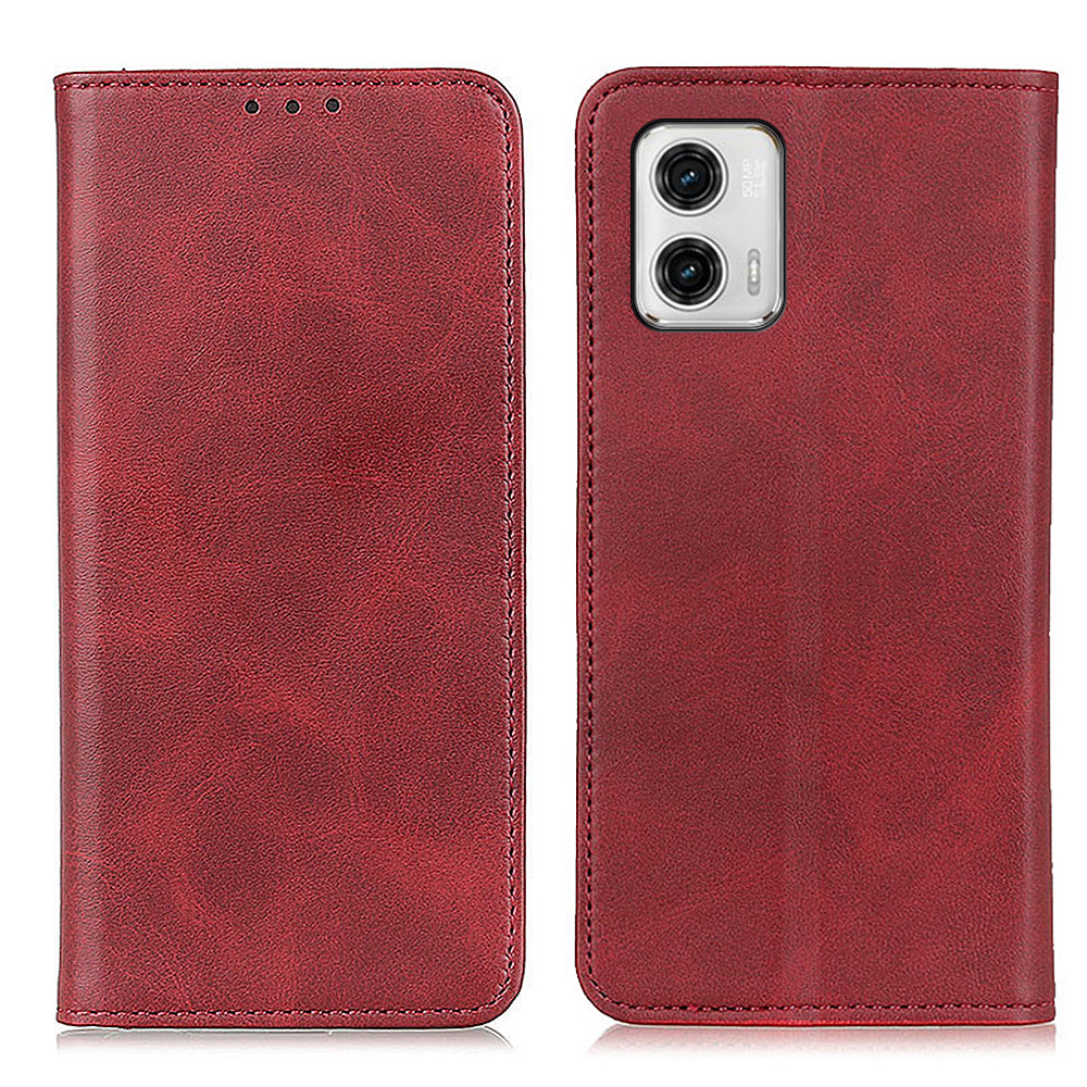 Phone Stand Case for Motorola Moto G73 5G Split Leather Wallet Anti-scratch Phone Cover