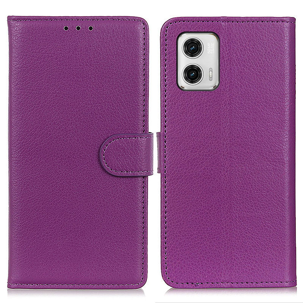 For Motorola Moto G73 5G Wallet Phone Cover Litchi Texture PU Leather Phone Stand Case