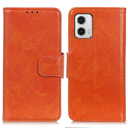 For Motorola Moto G73 5G Phone Wallet Cover Nappa Texture Split Leather Anti-drop Stand Case