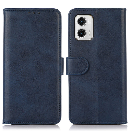 For Motorola Moto G73 5G Cowhide Texture Stand Case PU Leather Drop-proof Phone Wallet Cover