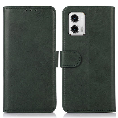 For Motorola Moto G73 5G Cowhide Texture Stand Case PU Leather Drop-proof Phone Wallet Cover