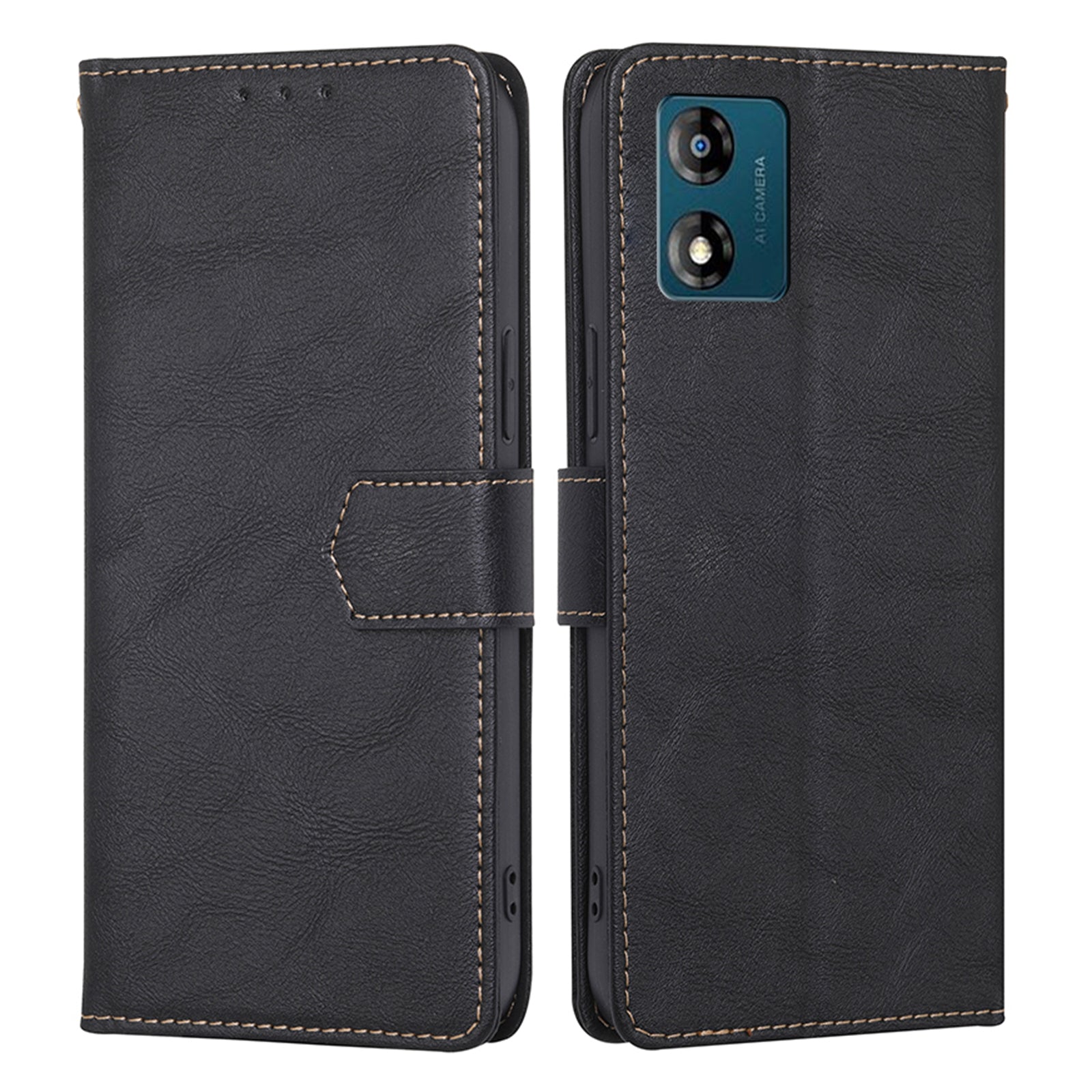 PU Leather Phone Case for Motorola Moto E13 4G Flip Stand RFID Blocking Wallet Phone Cover