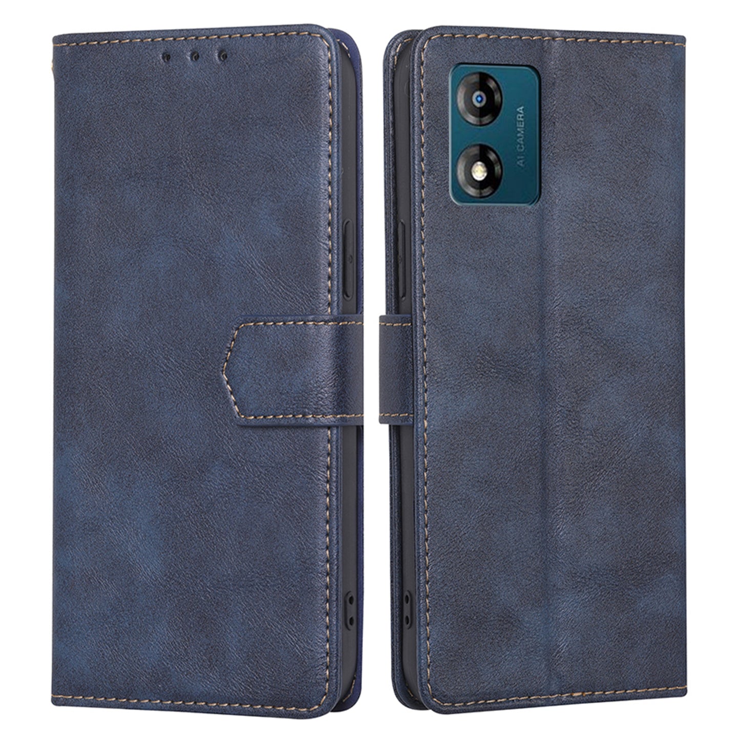 PU Leather Phone Case for Motorola Moto E13 4G Flip Stand RFID Blocking Wallet Phone Cover