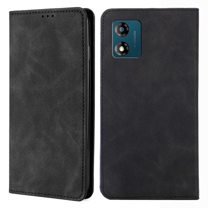 For Motorola Moto E13 4G Card Holder Protective Cover Skin-touch Leather Stand Phone Case