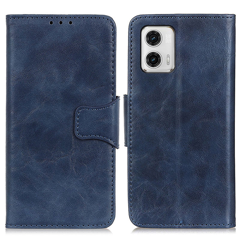 For Motorola Moto G73 5G Mobile Phone Stand Case Crazy Horse Texture Split Leather Wallet Cover