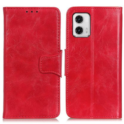 For Motorola Moto G73 5G Mobile Phone Stand Case Crazy Horse Texture Split Leather Wallet Cover