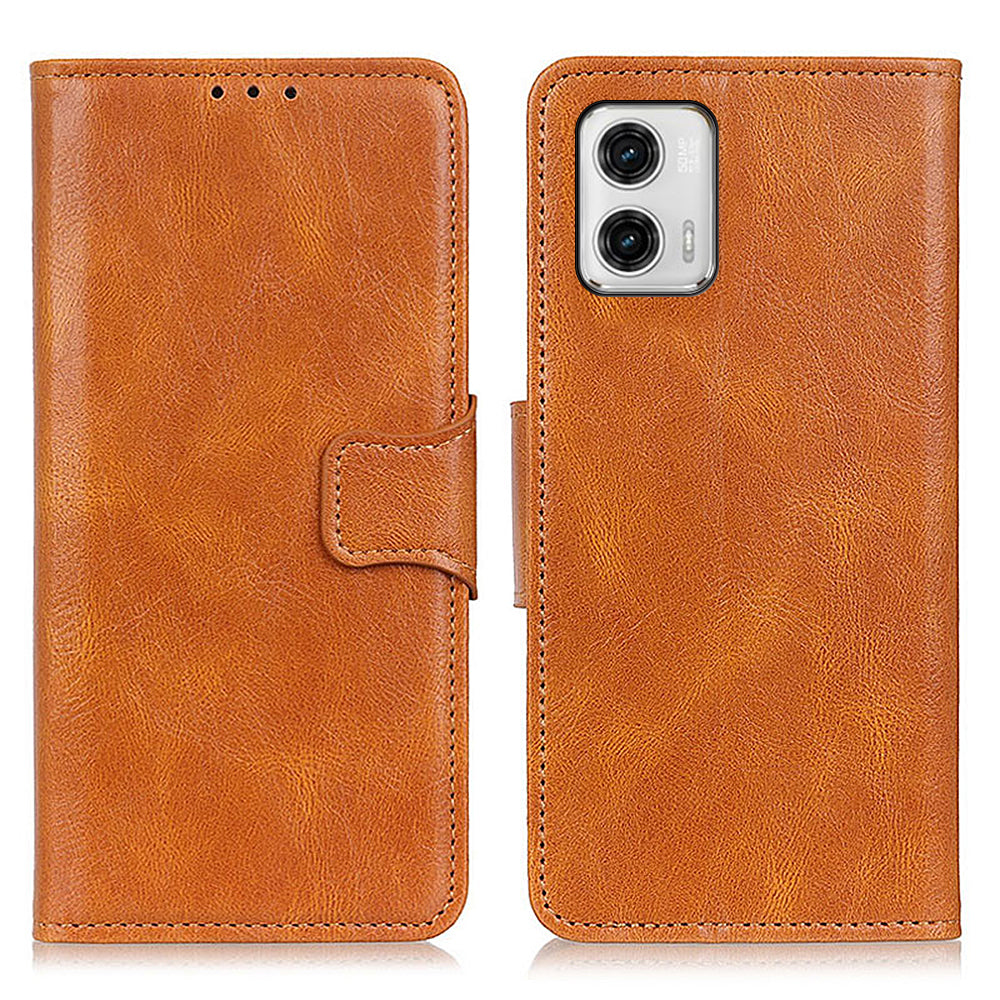 For Motorola Moto G73 5G PU Leather Stand Phone Case Crazy Horse Texture Drop-proof Wallet Cover