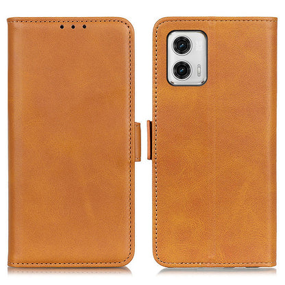 For Motorola Moto G73 5G PU Leather Phone Stand Case Cowhide Texture Wallet Cell Phone Cover