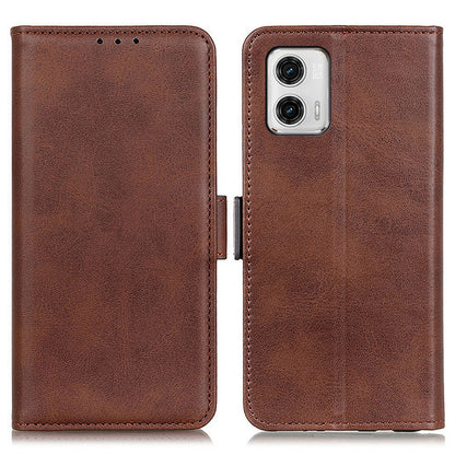 For Motorola Moto G73 5G PU Leather Phone Stand Case Cowhide Texture Wallet Cell Phone Cover