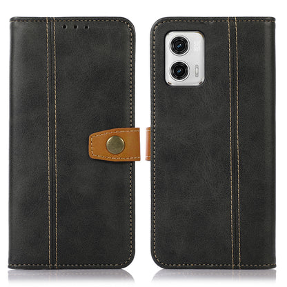 For Motorola Moto G73 5G Phone Wallet Case Calf Texture Stand PU Leather Phone Cover