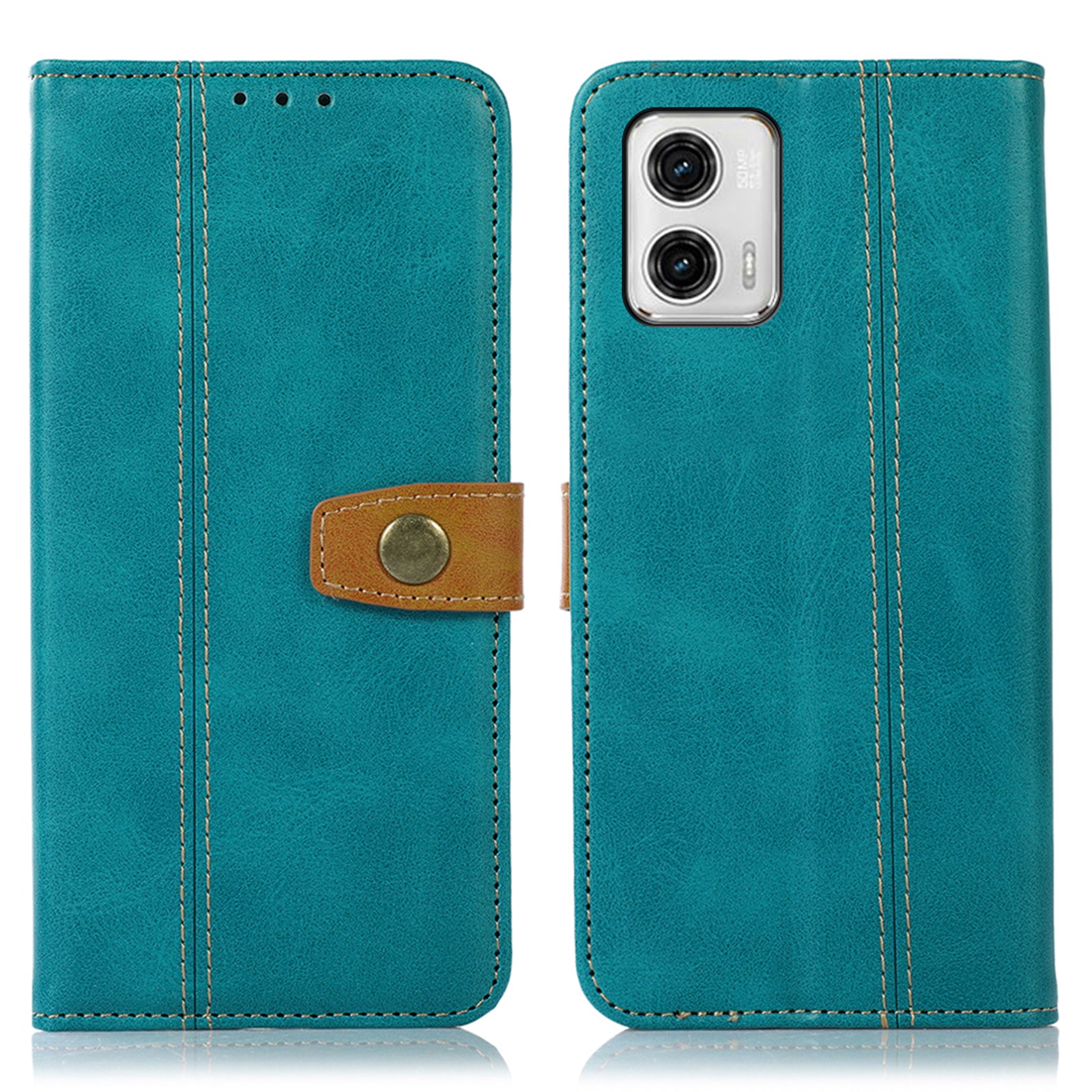 For Motorola Moto G73 5G Phone Wallet Case Calf Texture Stand PU Leather Phone Cover