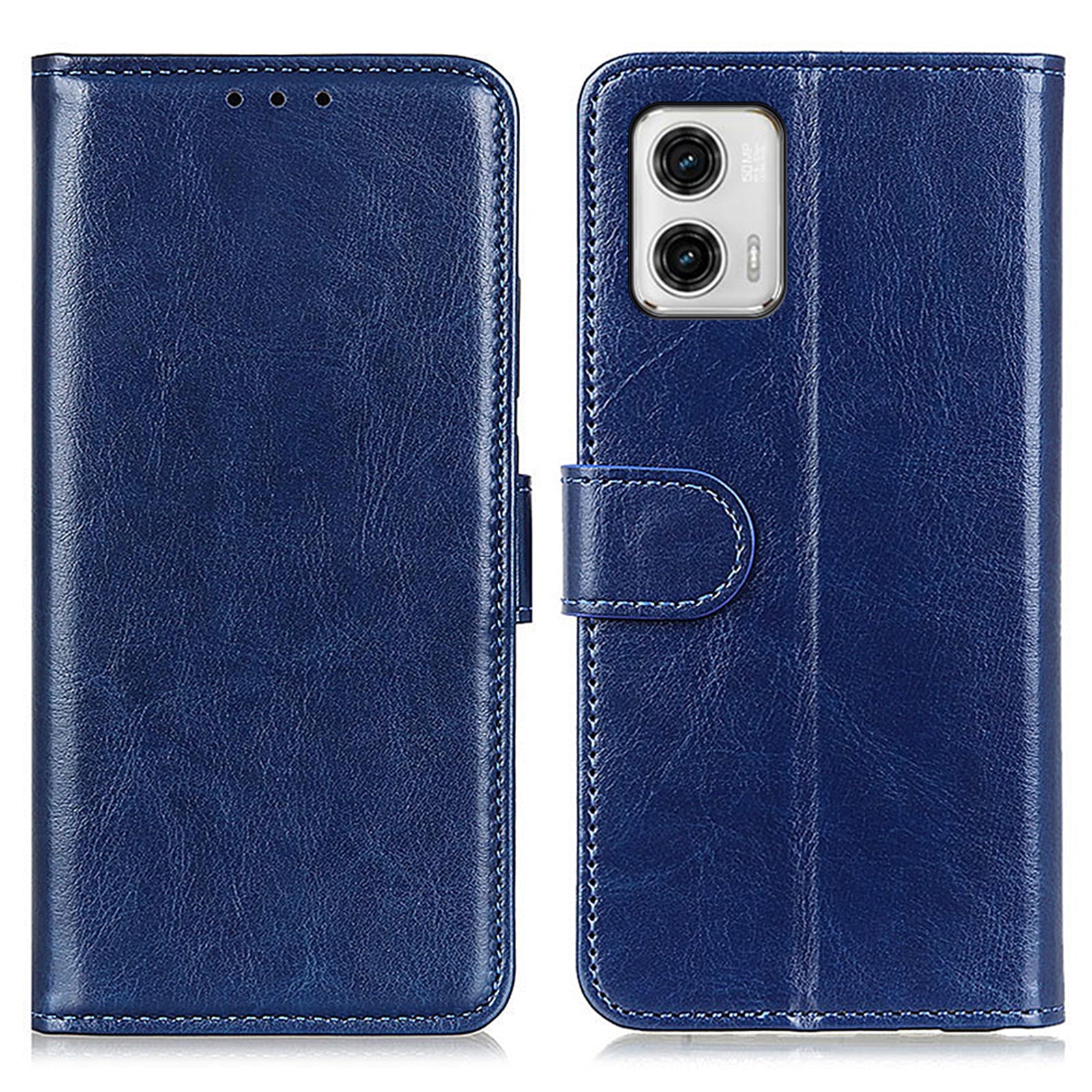 For Motorola Moto G73 5G PU Leather Phone Stand Case Wallet Crazy Horse Texture Phone Cover