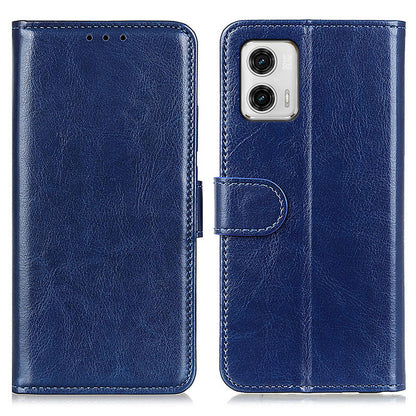 For Motorola Moto G73 5G PU Leather Phone Stand Case Wallet Crazy Horse Texture Phone Cover