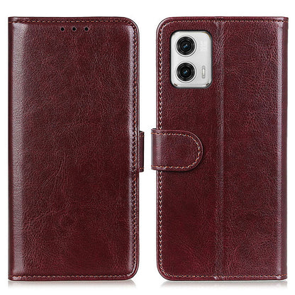 For Motorola Moto G73 5G PU Leather Phone Stand Case Wallet Crazy Horse Texture Phone Cover