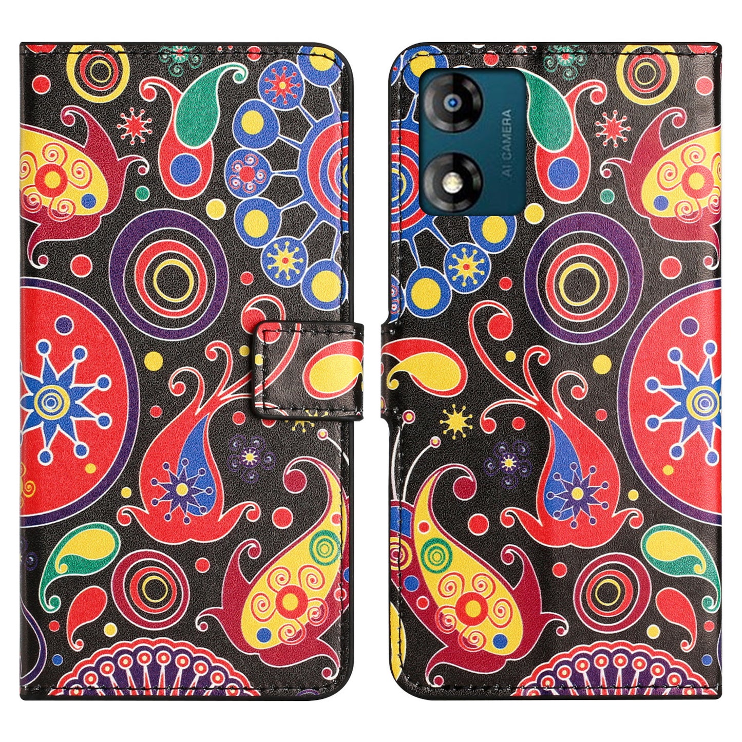 Leather Stand Phone Case For Motorola Moto E13 4G , Pattern Printing Magnetic Wallet Cover