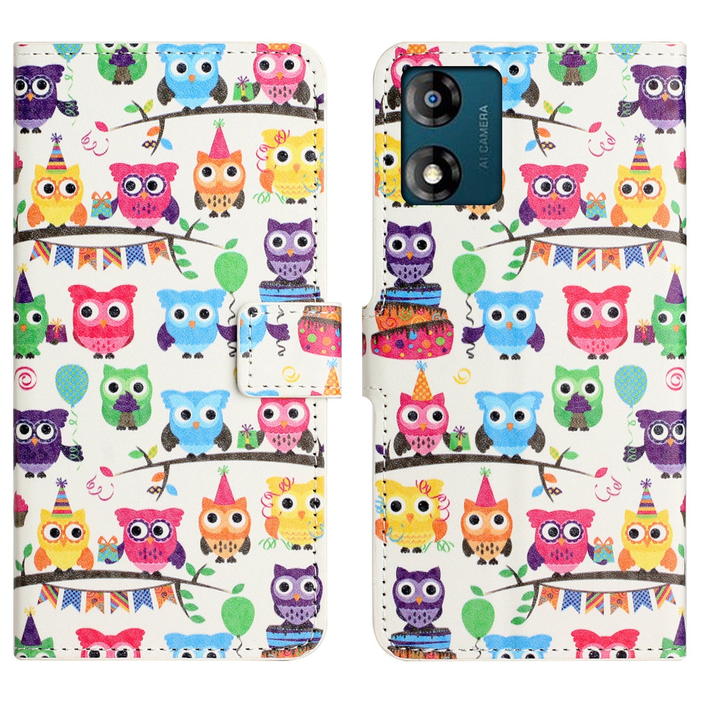 Leather Stand Phone Case For Motorola Moto E13 4G , Pattern Printing Magnetic Wallet Cover