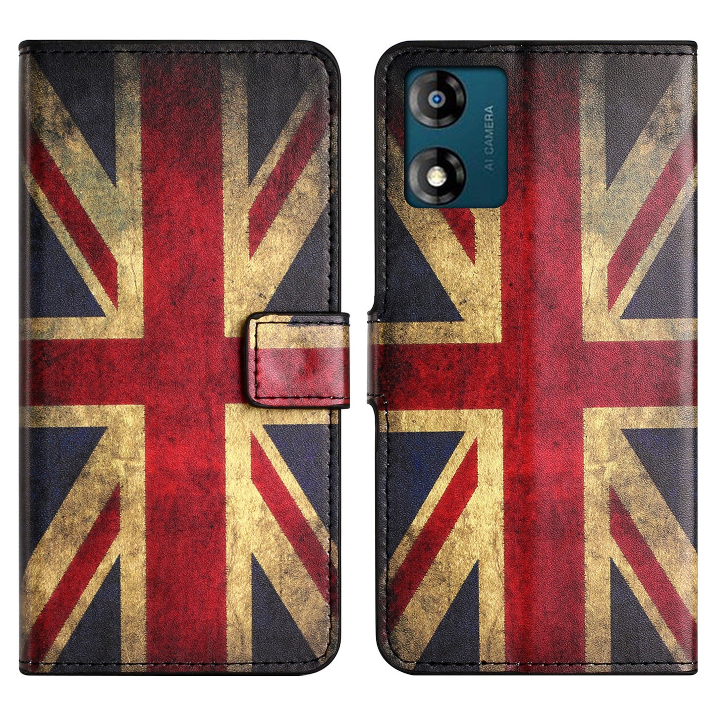 Leather Stand Phone Case For Motorola Moto E13 4G , Pattern Printing Magnetic Wallet Cover